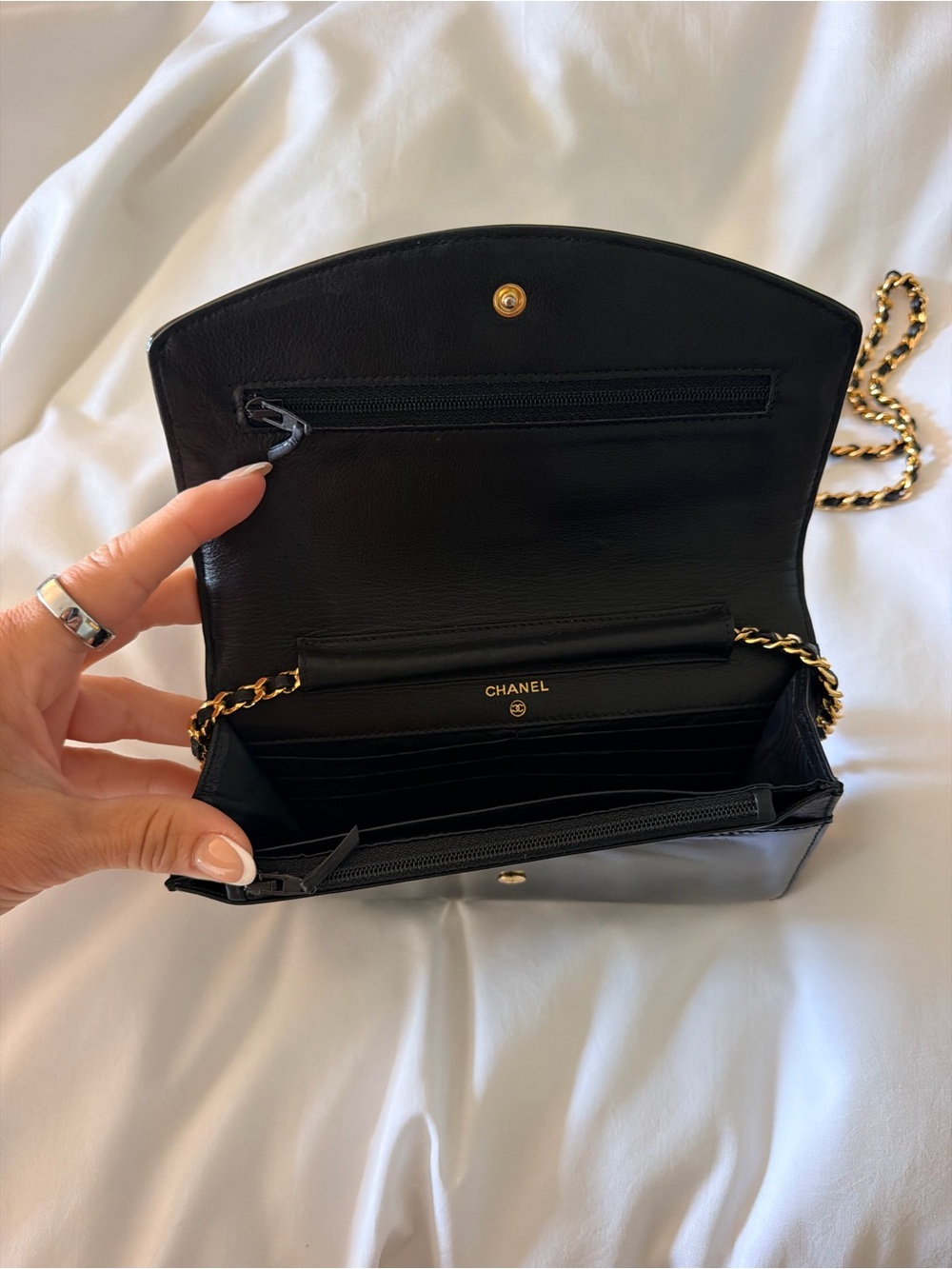 CHANEL Vintage Black CC Crossbody Bag Gold hardware